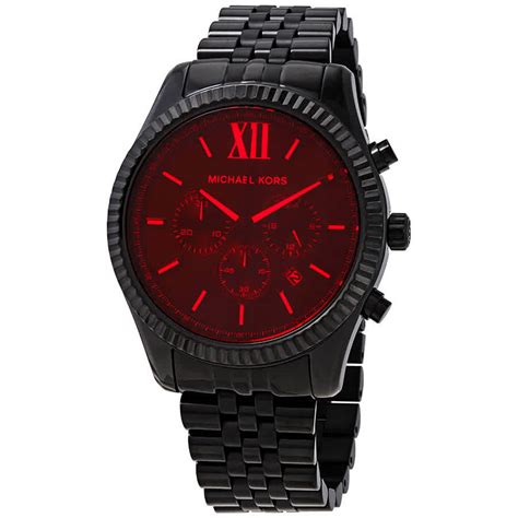 michael kors red black watch|red Michael Kors Watch men's.